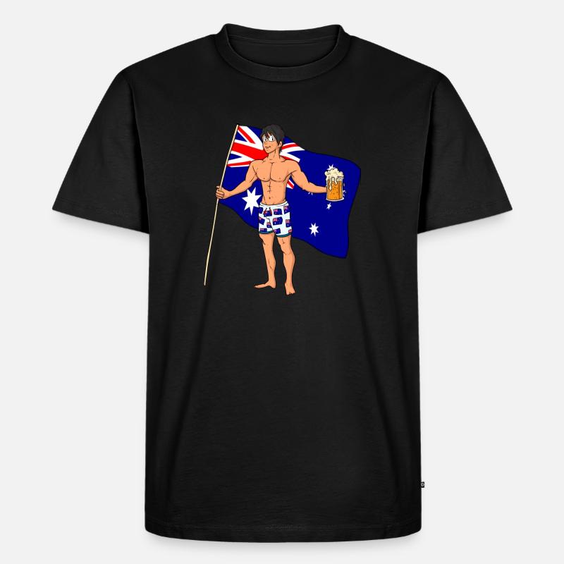 Australier Hot Boy - Männer Premium Bio T-Shirt - Schwarz