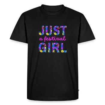 JUST A FESTIVAL GIRL - pour les filles qui aiment la musique - T-shirt Premium bio Homme - noir - Devant - Nico (187cm)