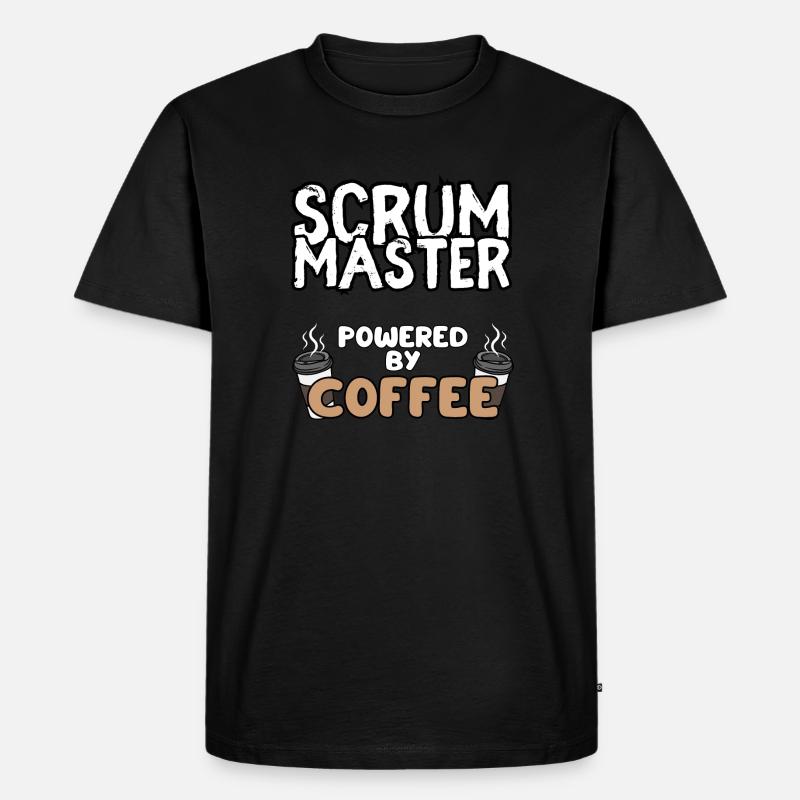 Scrum Master mit Kaffee - Männer Premium Bio T-Shirt - Schwarz