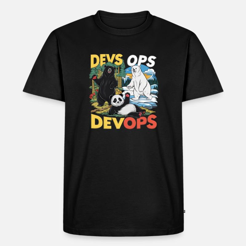 Devops - Männer Premium Bio T-Shirt - Schwarz