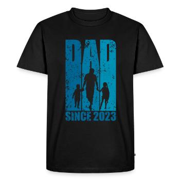 DAD SINCE 2023 DAD 2 KIDS - Men's Premium Organic T-Shirt - black - Front - Nico (187cm)