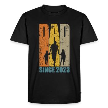 DAD SINCE 2023 DAD 2 KIDS - Men's Premium Organic T-Shirt - black - Front - Nico (187cm)