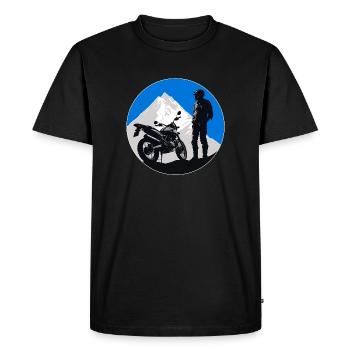 Motorcycle Silhouette Motorcyclist Motorcycle Biker - Men's Premium Organic T-Shirt - black - Front - Nico (187cm)