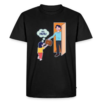 Fête des pères Hey Daddy Design - T-shirt Premium bio Homme - noir - Devant - Nico (187cm)