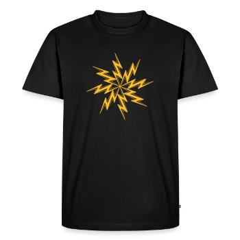 étoile électrique choc danger signe symbole foudre câble - T-shirt Premium bio Homme - noir - Devant - Nico (187cm)