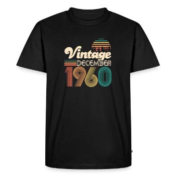 December 1960 60th birthday Sixty years old - Men's Premium Organic T-Shirt - black - Front - Nico (187cm)