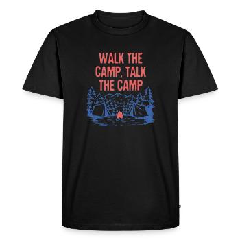Walk the Camp Talk the Camp Drôle Camping Humour - T-shirt Premium bio Homme - noir - Devant - Nico (187cm)