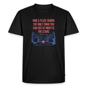 La seule chose que vous voyez la nuit Camping Stars Camper - T-shirt Premium bio Homme - noir - Devant - Nico (187cm)