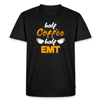 Moitié café Moitié EMT Humour paramédical drôle - T-shirt Premium bio Homme - noir - Devant - Nico (187cm)