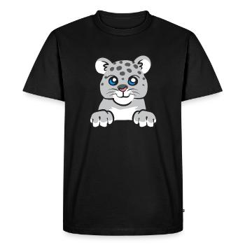 Snow leopard - Men's Premium Organic T-Shirt - black - Front - Nico (187cm)