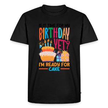 Prêt pour la célébration du gâteau - T-shirt Premium bio Homme - noir - Devant - Nico (187cm)
