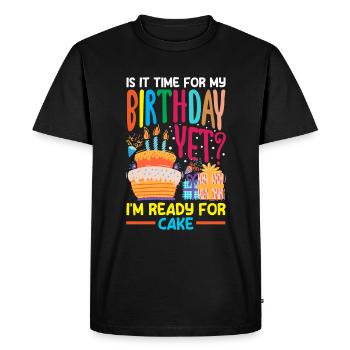 Prêt pour la célébration du gâteau - T-shirt Premium bio Homme - noir - Devant - Nico (187cm)