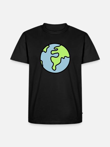 Globus - Welt - Männer Premium Bio T-Shirt - Schwarz