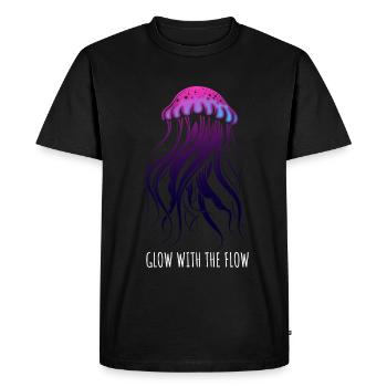 Brille avec le courant, Méduse avec des tentacules, Dire - T-shirt Premium bio Homme - noir - Devant - Nico (187cm)