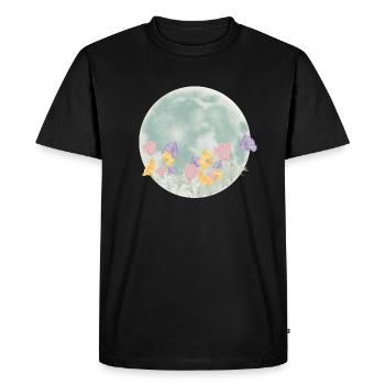 Lune fleurie - T-shirt Premium bio Homme - noir - Devant - Nico (187cm)