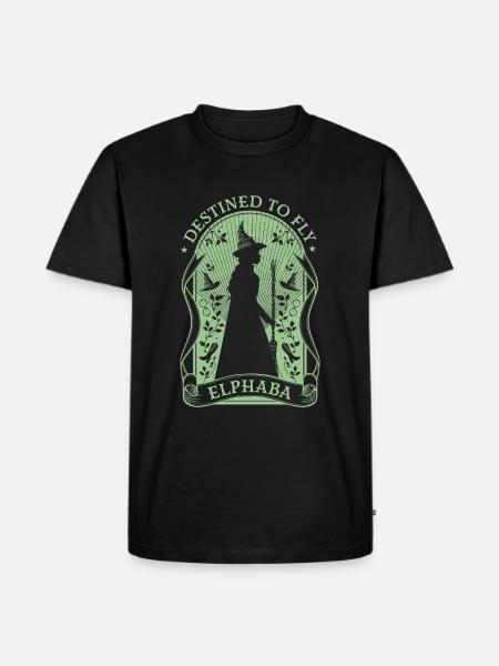 Wicked Design Elphaba med ordsprog bestemt til at flyve - Herre Premium økologisk T-shirt - sort
