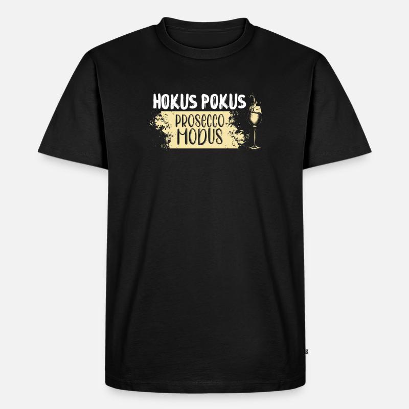 Hokus Pokus Prosecco Modus - Männer Premium Bio T-Shirt - Schwarz
