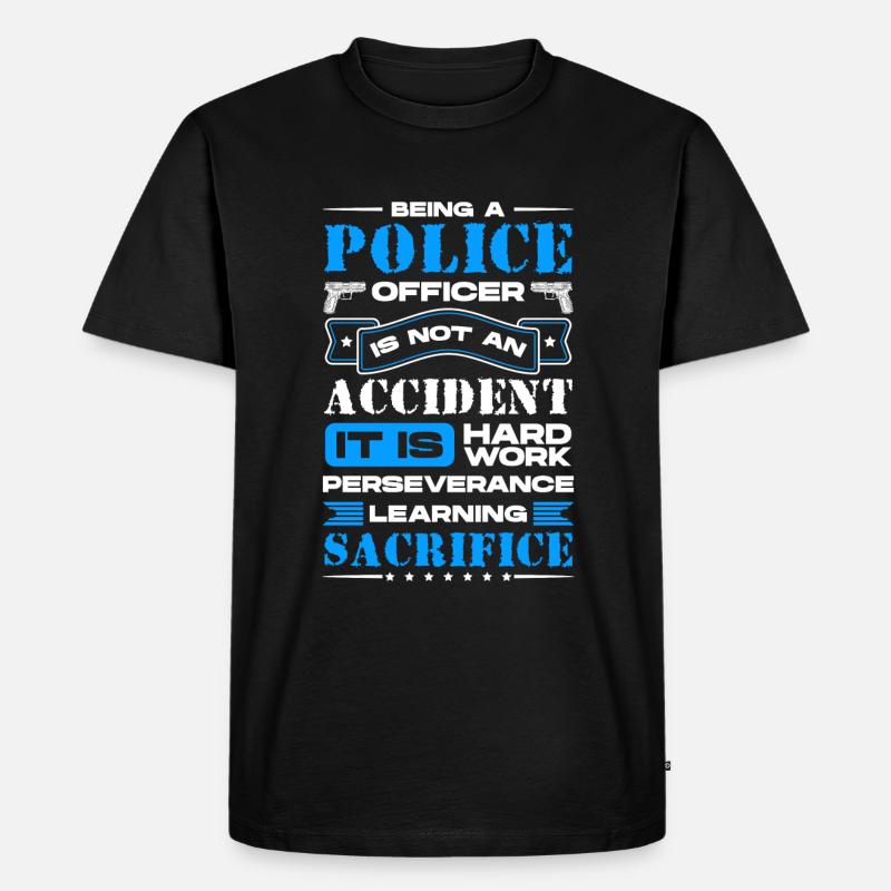 Polizei Sirene Uniform - Männer Premium Bio T-Shirt - Schwarz