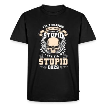 Designer Artist - Men's Premium Organic T-Shirt - black - Front - Nico (187cm)