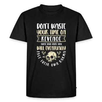 Karma Attitude Motivation Spiritual - Men's Premium Organic T-Shirt - black - Front - Nico (187cm)