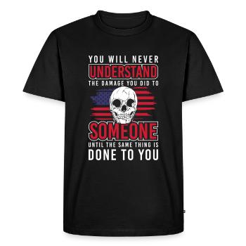 Fate Yoga Sarcasm Reaction - Men's Premium Organic T-Shirt - black - Front - Nico (187cm)