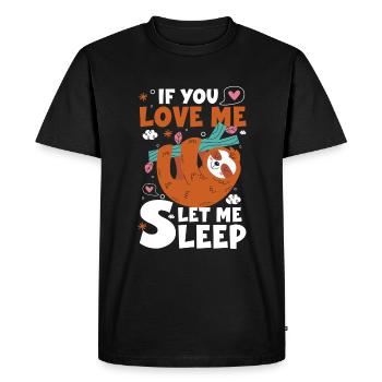 Paresseux fatigué Drôle Doux - T-shirt Premium bio Homme - noir - Devant - Nico (187cm)