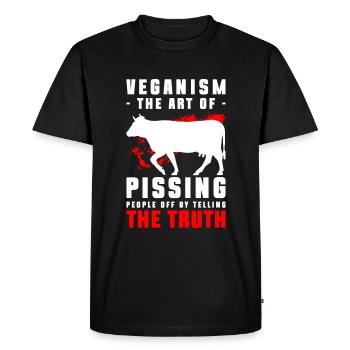 Végétalien Végétarien Sans viande saine - T-shirt Premium bio Homme - noir - Devant - Nico (187cm)