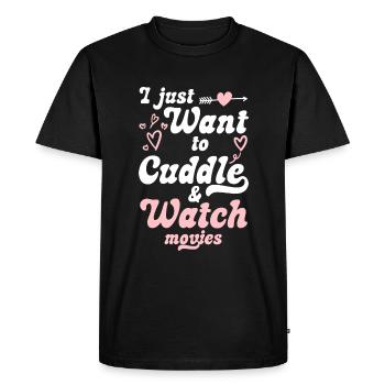 Cuddling Teddy Bear Relationship Romantic - Men's Premium Organic T-Shirt - black - Front - Nico (187cm)