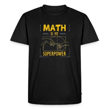 Fibonacci Nombre d’or Math Art Spirale - T-shirt Premium bio Homme - noir - Devant - Nico (187cm)