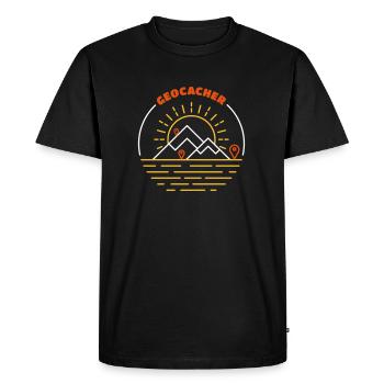 Logo Geocacher coloré - cadeau de géocaching que je suis - T-shirt Premium bio Homme - noir - Devant - Nico (187cm)