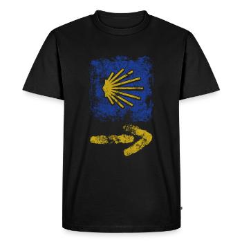 Buen Camino - Camino de Santiago - Pèlerinage - Santiago - T-shirt Premium bio Homme - noir - Devant - Nico (187cm)