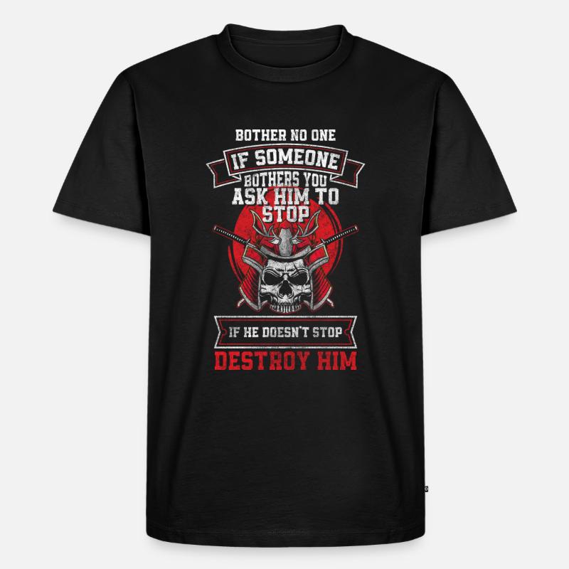 Samurai Aikido Ehre - Männer Premium Bio T-Shirt - Schwarz