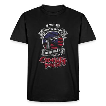 Spécialiste des ordonnances de protection de sécurité - T-shirt Premium bio Homme - noir - Devant - Nico (187cm)