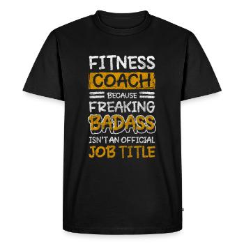 Fitness Trainer Muscles Bodybuilder Studio - Men's Premium Organic T-Shirt - black - Front - Nico (187cm)