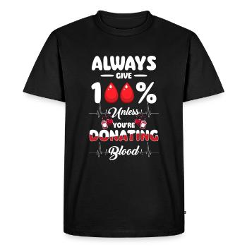Aiguille d’aide au don de sang - T-shirt Premium bio Homme - noir - Devant - Nico (187cm)