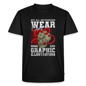 Stylo d’art - T-shirt Premium bio Homme - noir - Devant - Nico (187cm)