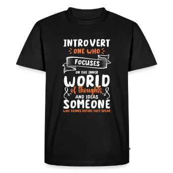 introverti, misanthrope, gens, antisocial - T-shirt Premium bio Homme - noir - Devant - Nico (187cm)