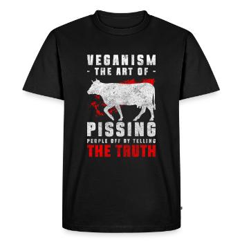 Bien-être animal végétalien Santé biologique - T-shirt Premium bio Homme - noir - Devant - Nico (187cm)