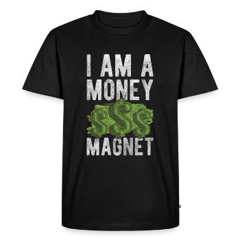 Wealth Finance Happiness Business - Men's Premium Organic T-Shirt - black - Front - Nico (187cm)