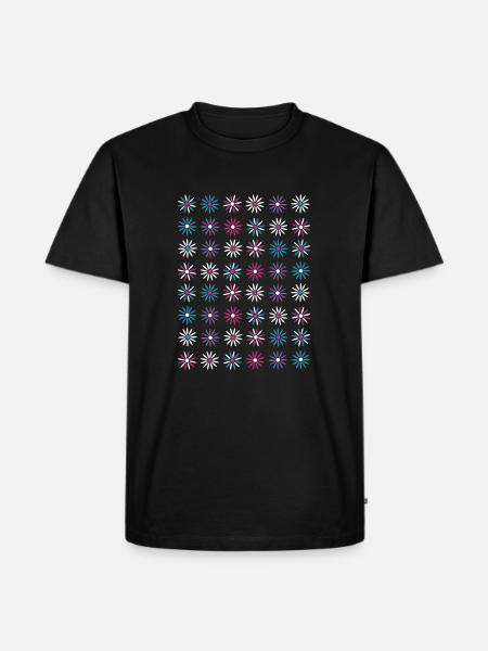 flowers 3col vers2 - Männer Premium Bio T-Shirt - Schwarz
