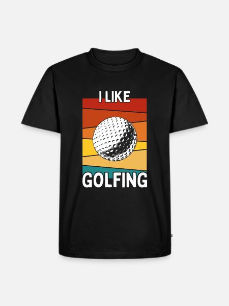 I LIKE GOLFING GOLF - Men's Premium Organic T-Shirt - black