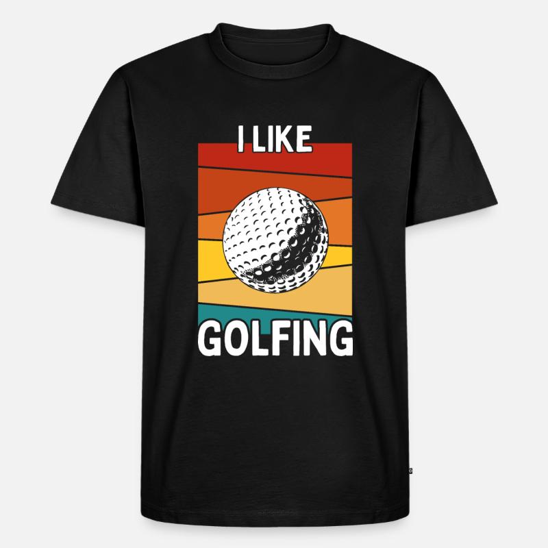 I LIKE GOLFING GOLF - Men's Premium Organic T-Shirt - black