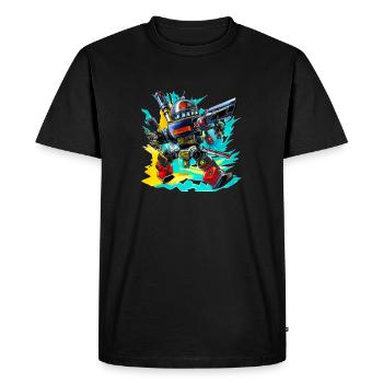 Evil Robot Série 008 - T-shirt Premium bio Homme - noir - Devant - Nico (187cm)