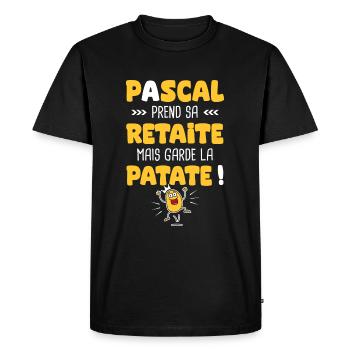 Pascal prend sa Retraite cadeau retraite retraité - T-shirt Premium bio Homme - noir - Devant - Nico (187cm)