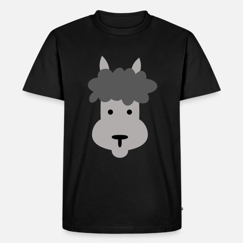 Lama - Männer Premium Bio T-Shirt - Schwarz