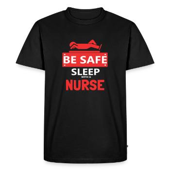 infirmière - T-shirt Premium bio Homme - noir - Devant - Nico (187cm)