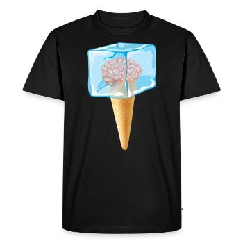 Casque de crème glacée , glace, été, brain freeze - T-shirt Premium bio Homme - noir - Devant - Nico (187cm)