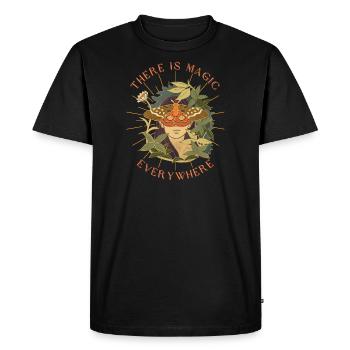 Il y a de la magie - partout - Vintage Naturmensch - T-shirt Premium bio Homme - noir - Devant - Nico (187cm)