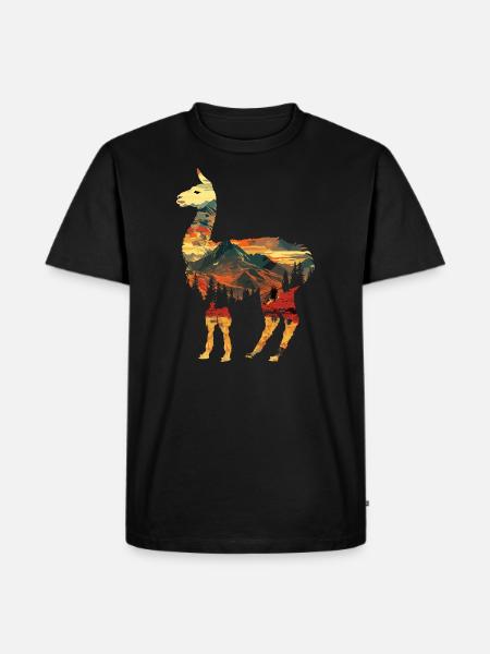 Alpaca Lama Andes South America - Men's Premium Organic T-Shirt - black