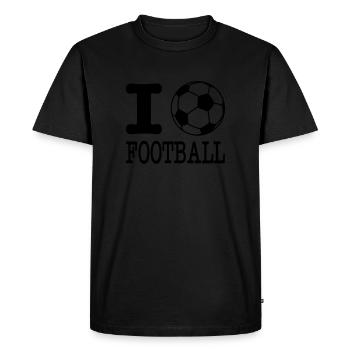 i love football with ball - T-shirt Premium bio Homme - noir - Devant - Nico (187cm)